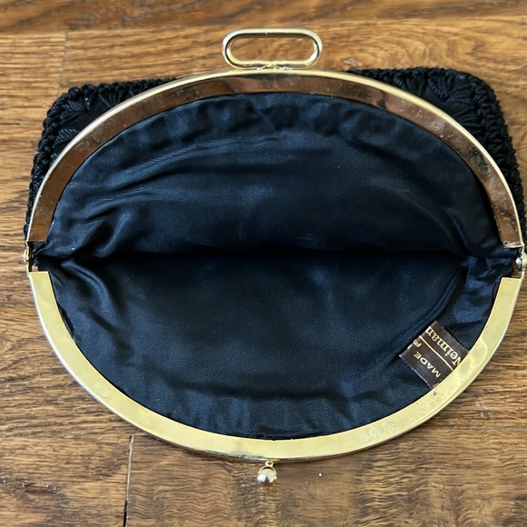 Vintage Neiman Marcus Black Suede Leather Embroidered Coin Purse/Wallet/Clutch - Picture 4 of 8